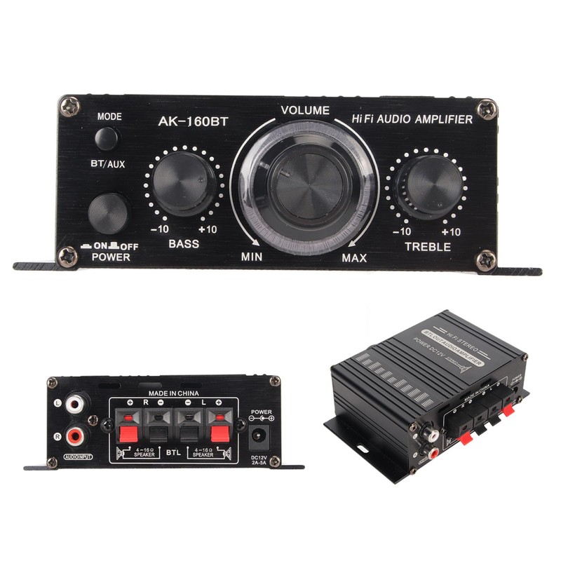 Bluetooth 5.0 Power Amplifier, 200W Stereo Audio Amplifier Receiver, 2