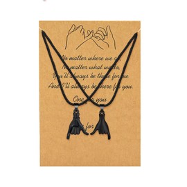 Pinky Promise Necklace for Couples Matching Bff Necklace Pinky Swear Necklace Set Best Friends Necklace for Women Men (bb)