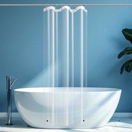 Ga-Geetopia Narrow Size - Thin PEVA Clear Plastic Shower Curtain Liner 36"x72" Water Repellent Lightweight Odorless Clear Bathroom Office Classroom Showroom Curtain Liner for Stall