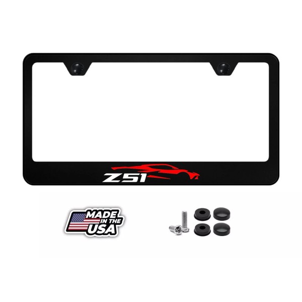 BLVD RED Z51 C8 Corvette Racing License Plate Frame with