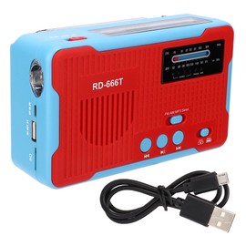 RD-666T 

Portable Solar Powered 

Emergency Hand Crank AM FM  Radio with  LED FlashlightRed