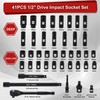 Mayouko 41PCS 1/2" Drive Impact Socket Wrench Set, Deep &