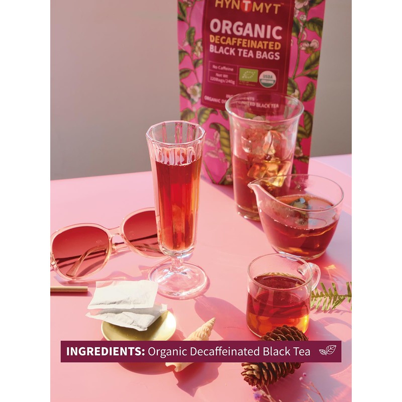 HYNTMYT Organic Decaffeinated Black Tea Bags, USDA Organic Decaf Black