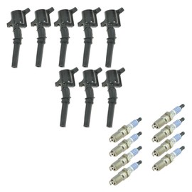 Ignition Kit Ignition Coil Set Spark Plugs Compatible with 98-08 Ford 98-99 Lincoln