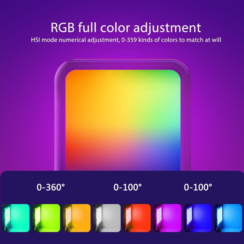 Fill Light Portable RGB Full Color 3000‑9000K Dimmable 70 Beads