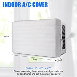 Little World Indoor Air Conditioner Cover - Window AC Covers for Inside, White Air Conditioner cover Indoor Double Insulation Air Conditioner Covers 17 x 13 x 3.5 Inches