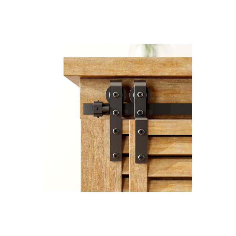 TOIMIOTOIM Bypass Mini Sliding Barn Door Hardware Kit for 2