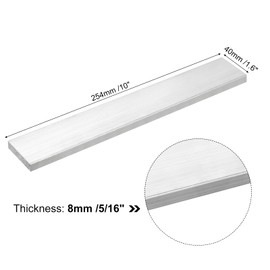 QUARKZMAN Square Aluminium Flat Bar, 5/16 Inch Thick, 1.6 Inch Width, 10 Inch Length, Aluminium Rod 6061 Aluminium Flat Plate, 8 x 40 x 254 mm T6511 Solid Material