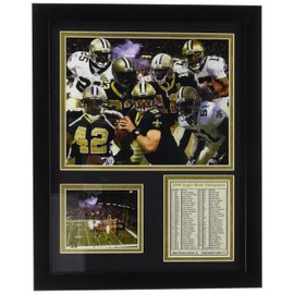 Legends Never Die New Orleans Saints 2009 Champions Framed Photo Collage, 11 by 14-Inch