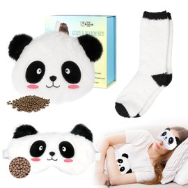 my novel things Microwave Heating Pad with Heated Eye Mask 3PK for Relieve Fatigue Period Cramps Menstruation Microwavable Animal Heated Pad Unscented Compress for Dry Stye Eyes Women Birthday Gift