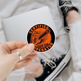 (3 Pcs) Certified Chainsaw Operator Sticker, Funny Chainsaw Stickers Vinyl Decal, Hard Hat Stickers, Helmet Sign Decals, Waterproof Sticker for Water Bottle, Tumbler, Laptop, Toolbox, Car, Gifts