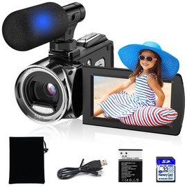 Vmotal 4K Digital Camcorder with Mic & SD Card, 36MP Photo/ 4K Video Recorder, Video Camera Beginner for Kids/Student/Teenagers