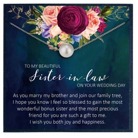 Grace of Pearl Sister in Law Wedding Gift for Sister in Law Necklace Gift for Soon to be Sister in Law Gift from Sister in Law Wedding Gift to Bride Gift