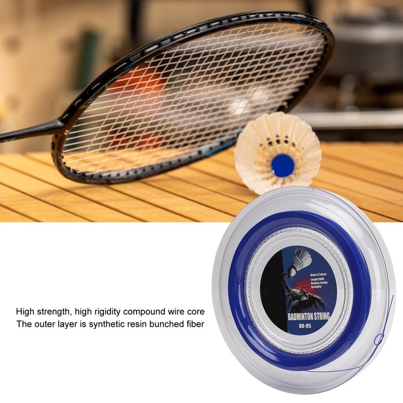 POWERTI Badminton Racquet String High Elasticity Wear Resistant Resin Fibre