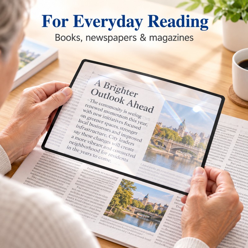 3X Reading Sheet Magnifier – 7 × 4.7 in Thin