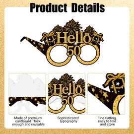 19 Pcs 50th Birthday Decorations, 50th Birthday Paper Sunglasses, Party Banners, Table Decorations, 137*274 Cm Tablecloth For Party Favors Decors Gift