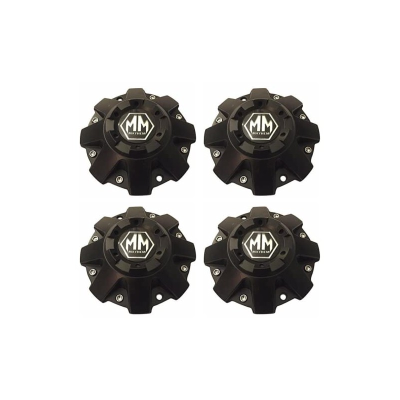 4 Pcs Black MM Mayhem Wheel Center Hub Cap #C108040B01