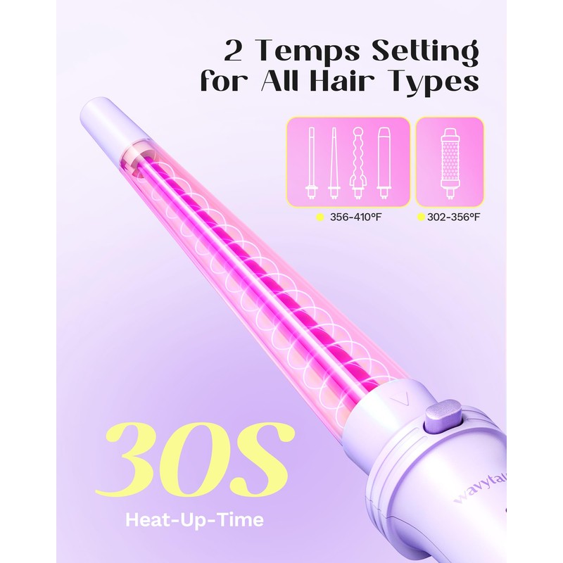 Wavytalk 5 in 1 Curling Iron,Curling Wand Set with Curling