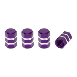 INFINAUTO Tire Valve Stem Caps 7x17mm for Car Truck Motorbike Bicycle Tyre Valve Dust Covers Aluminum Alloy Purple Decorative