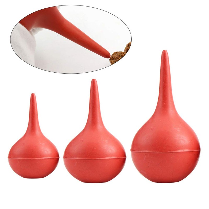 HEALLILY 3 Pieces Rubber Crimp Ear Syringe Ball Laboratory Tool