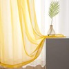 TOAVA DECO Butter Yellow Semi Sheer Curtains Linen Look 45