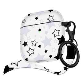 Youtec Compatible with Airpods 2nd Generation Case with Star Lanyard,Cute Charms Star Pattern Design Clear Soft Protective Cover for Women Men Soft TPU Shockproof Protective Cover for Airpods 2&1