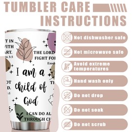 Christian Gifts for Women - Stainless Steel I Am a Child of God Tumbler Cup 20oz - Christian Faith Jesus God Bible Verse Religious Gifts