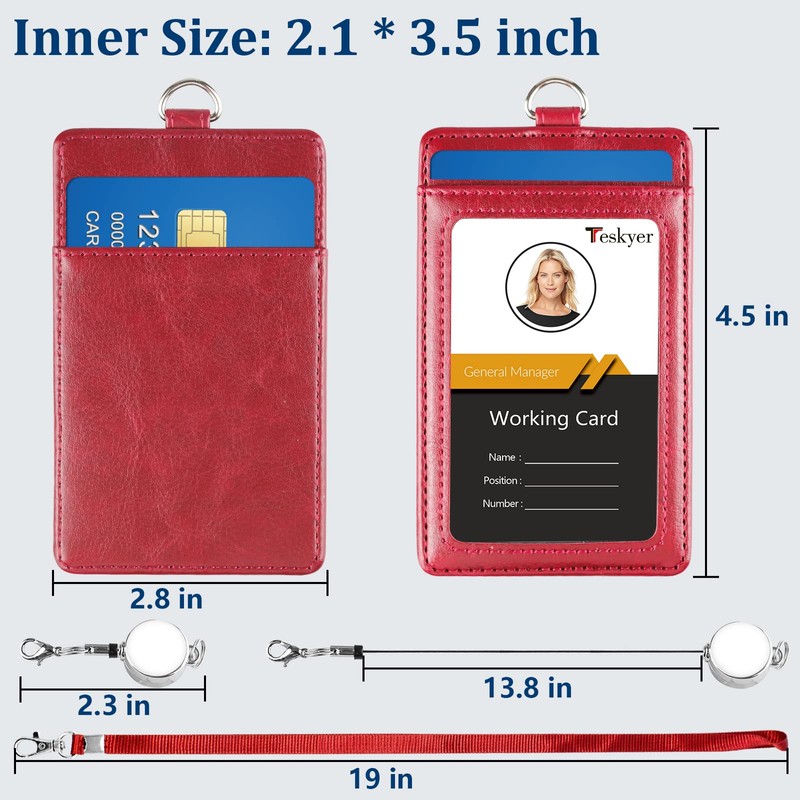 Teskyer ID Card Holder, Name Holder, Telescopic Reel, Pass Case,