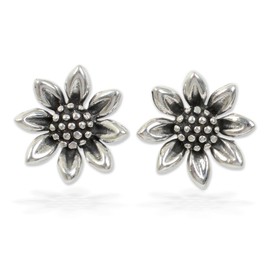 NOVICA Artisan Handcrafted Small Sunflower Stud Earrings | .925 Sterling Silver Stud Earrings | Lightweight With Gift Pouch | Sunflower Love-Themed From Thailand
