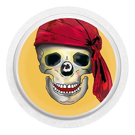 2X Skull with Cap - Sticker Skin for Freestyle Libre Sensor Color Gelb