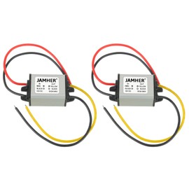 JAMHER 2Pack 12V to 6V DC Buck Converter Waterproof DC 12V to 6V 3A 18W Voltage Regulator Buck Converter Power Supply Step-Down Module for Golf Carts, Cars, and Trucks LED Power Adapter