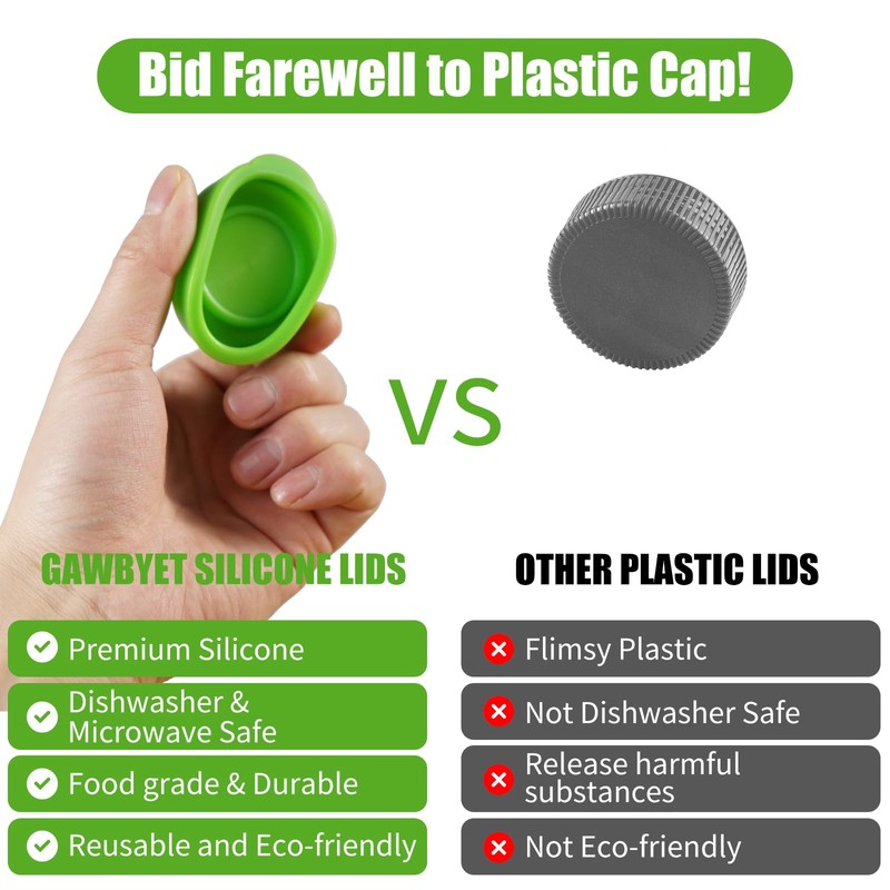 GAWBYET Silicone Milk Bottle Caps,48mm Diameter Glass Jug Replacement Lids