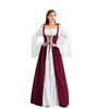 Velcoxplay Women's Renaissance Dress, Medieval Dress with Trumpet Sleeves, Medieval