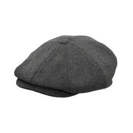 WALKER AND HAWKES - Men's Melton Wool Waterproof 8-Panel Bridgemoor Baker Boy Cap - Grey - Medium (58cm)