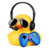 Jyeennar Blue Gamepad Rubber Duck with Sunglasses & Microphone -