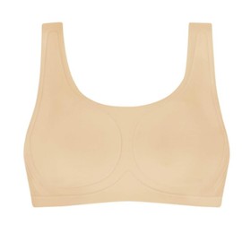 Amoena Linda Soft Bra for Good Lymphatic Flow | Size: XXL | Colour: Sand | Wide Straps | Higher Cut Sides | Integrated Pockets | Wide Zip, sand, XXL