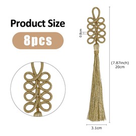 SUPERFINDINGS 8PCS Craft Tassels Chinese Closure Buttons Tassel Decoration Nylon Knot Tassel Pendant Decoration Tiny Golden Tassels for Cheongsam Cloak Cardigan Costumes