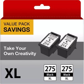 For Canon PG-275XL CL-276XL Ink compatible for Canon Pixma TR4722 TS3500 Series TS3522 Lot - 2x Black