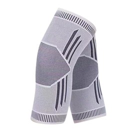 Self-Heating Knee Brace, Magnetic Therapy Heating Knee, Knee Warmer for Men Women, Heat Therapy Knee Brace, Self-Heating Knee Pads, Winter, for Running, Gym, Grey, L (Style 1)