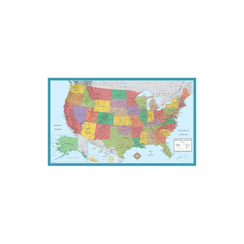 48x78 Huge United States, USA Classic Elite Wall Map Laminated