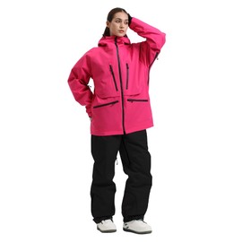 GSOU SNOW Womens Ski Set Outfits Snowboard Jacket and Pants Waterproof Snowsuit Baggy Snow Coat Bibs