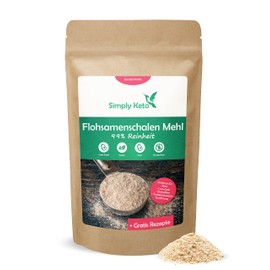 Simply Keto Psyllium Husk Powder, 500 g, 99% Purity, Psyllium Husk Powder, Rich in Fibre, Lower Carb, Keto & Vegan, Gluten Free