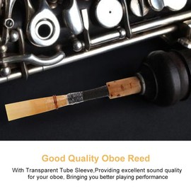 Soft Oboe Reed, 1/5 Oboe Reed Medium Softness with Transparent Tube Sleeve Wind Instrument Oboe accessories (1Pc) Wind Instrument Accessories