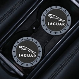 for Jaguar Car Cup Coaster, Drink Holder Coaster for Jaguar XE XEL XF XFL XJ F-PACE F-Type, 2PCS