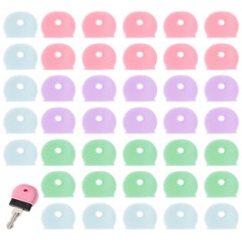 simarro 40-Pack Colored Keycap, Key Identifier Sets, Silicone Semi-Circular Identifier Covers, Suitable for Standard Regular Flat House Keys (Not Suitable for Odd-Shaped Keys), 4 Colors Available