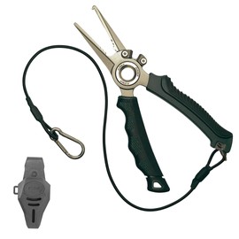 TIZENER（タイゼンナ）釣り用プライヤー ステンレス製 7.7インチ フィッシングプライヤー 防錆 耐食性 高強度 針外し オープナー PLIERS 195mm ブラック (ブラックチタンコート)