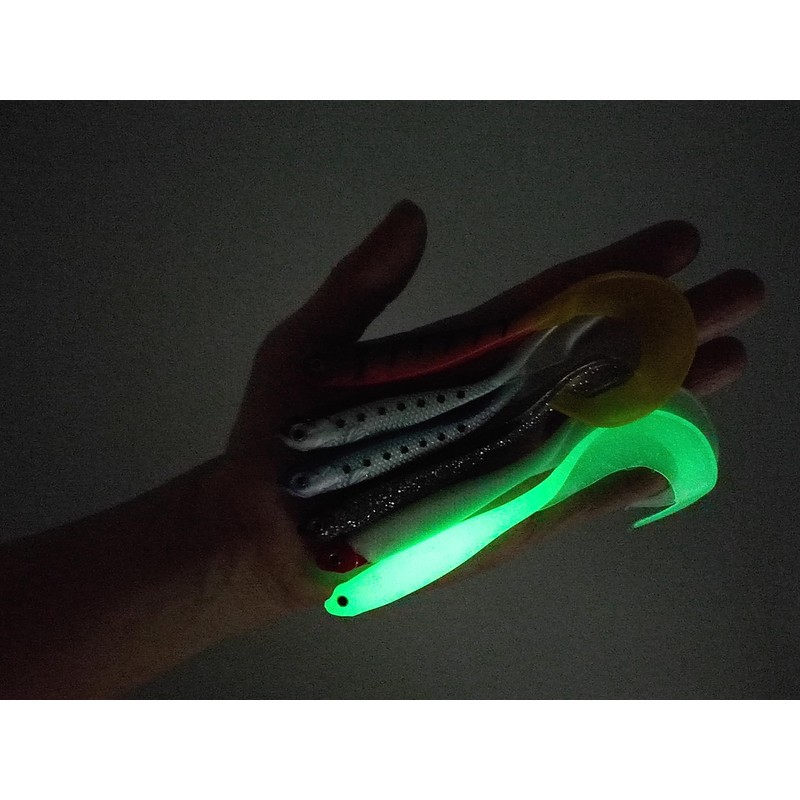 Gummifische Hecht und Zander mit Twisterschwanz 6 Stück 12cm 6g