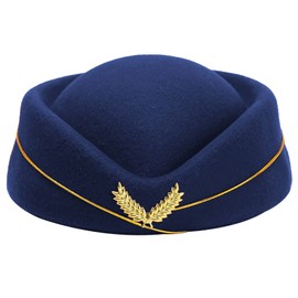 OBANGONG 5 Pcs Flight Attendant Costume Accessories Stewardess Costume for Women Flight Attendant Hat Pin Gloves Sunglasses Neck Scarf for Cosplay