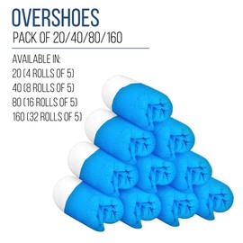 TYGA Heavy Duty Overshoes, Reusable, Long-Lasting CPE/PP (20, Blue & White)