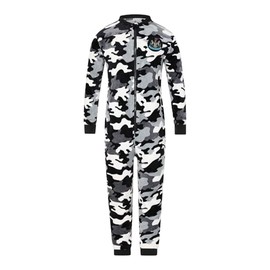 Newcastle United Fleece-Schlafanzug für Jungen, Camouflage, mit Sporen, Schwarz , 6-7 Years
